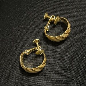 Napier TRUE Gold Textured Hoop Earrings